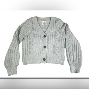 Ruby Moon Soft light Blue Knit Cropped Cardigan